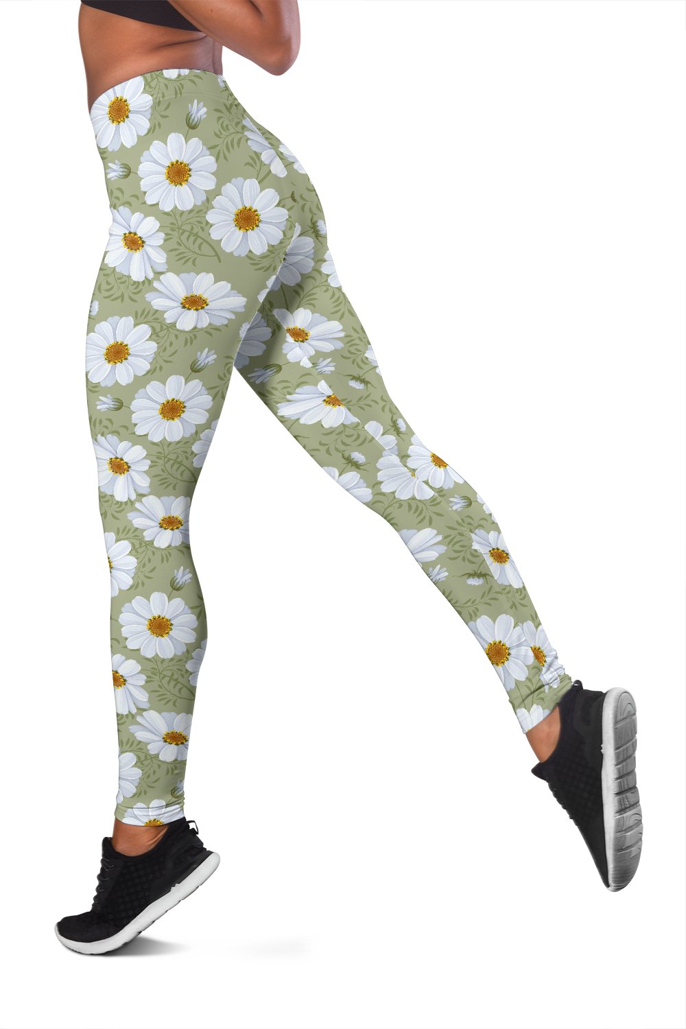 Daisy Yellow Print Pattern Women Leggings