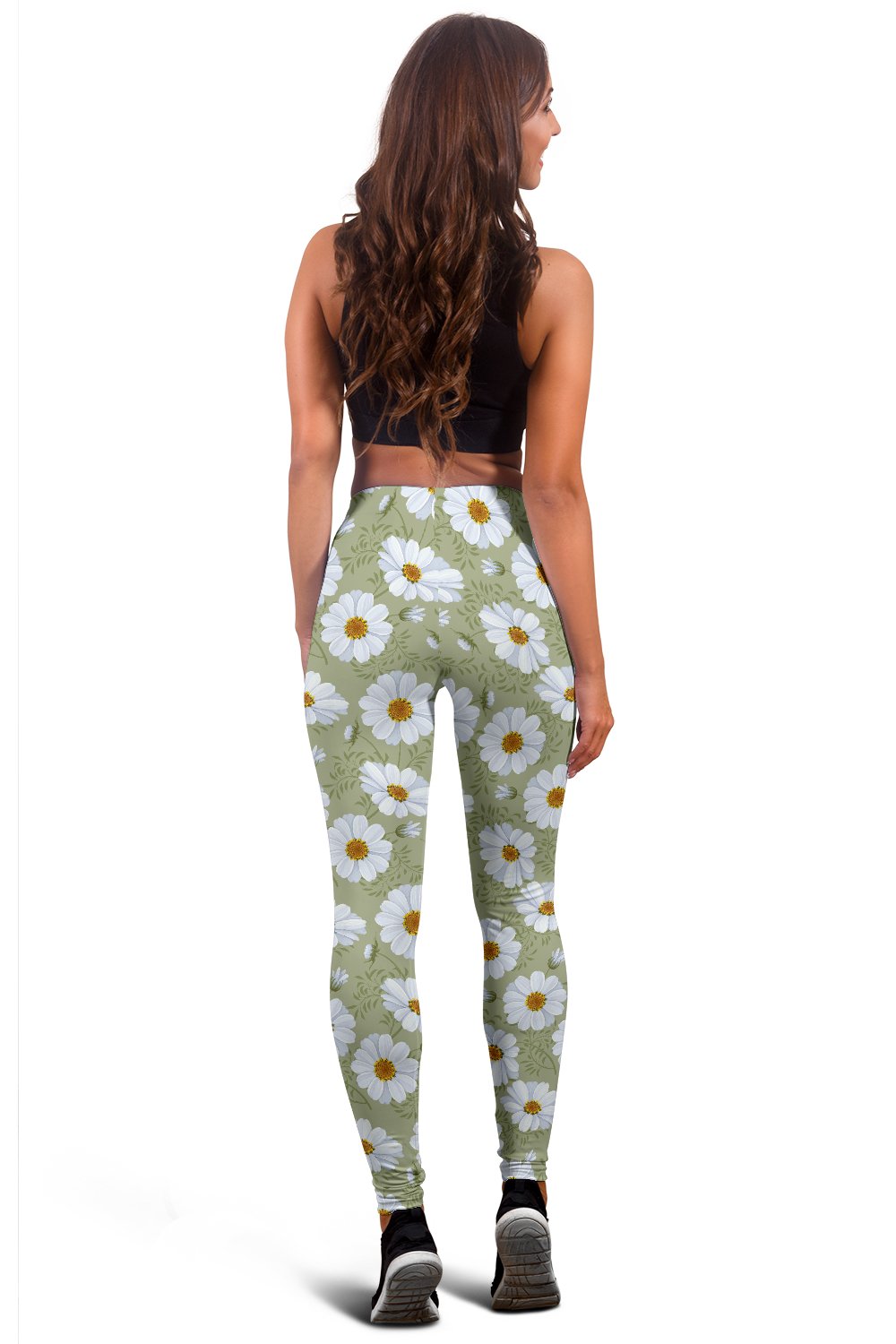 Daisy Yellow Print Pattern Women Leggings