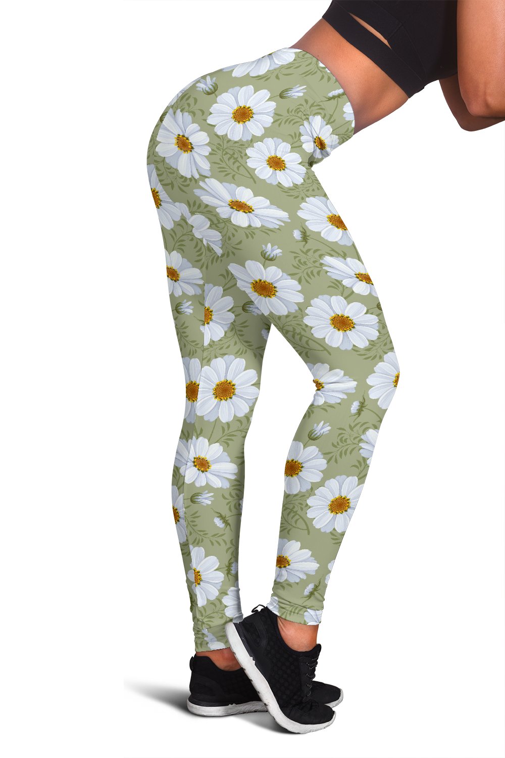 Daisy Yellow Print Pattern Women Leggings