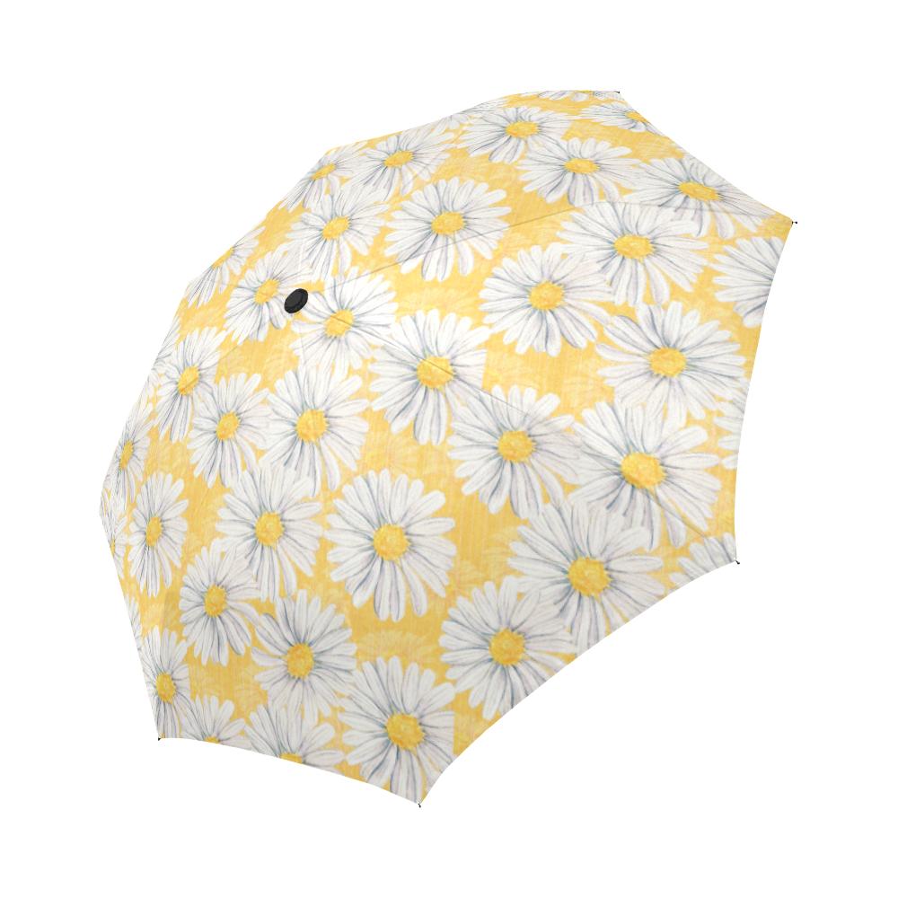 Daisy Yellow Watercolor Print Pattern Automatic Foldable Umbrella