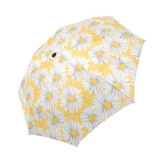 Daisy Yellow Watercolor Print Pattern Automatic Foldable Umbrella