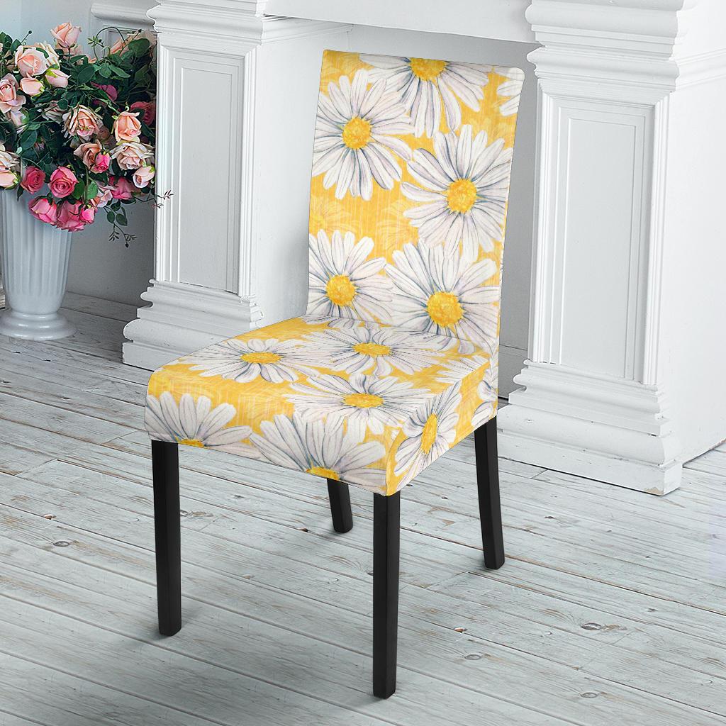 Daisy Yellow Watercolor Print Pattern Dinning Chair Slipper-JTAMIGO.COM