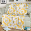 Daisy Yellow Watercolor Print Pattern Fleece Blanket