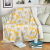 Daisy Yellow Watercolor Print Pattern Fleece Blanket