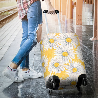 Daisy Yellow Watercolor Print Pattern Luggage Cover Protector