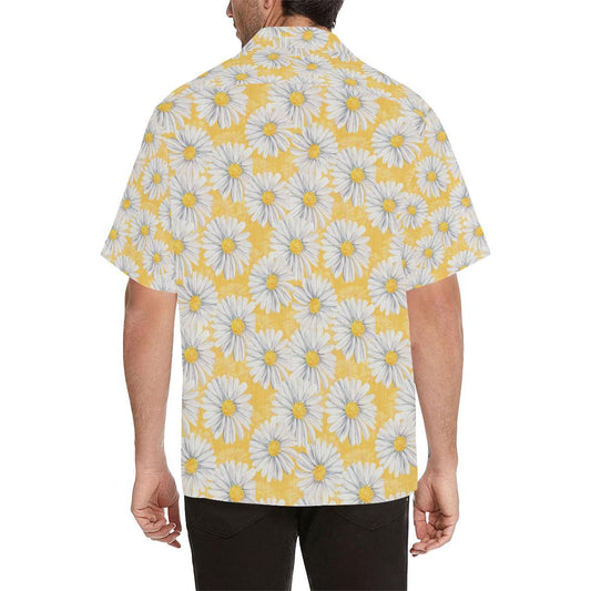 Daisy Yellow Watercolor Print Pattern Men Aloha Hawaiian Shirt