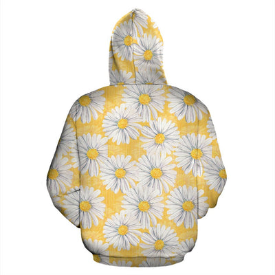 Daisy Yellow Watercolor Print Pattern Pullover Hoodie