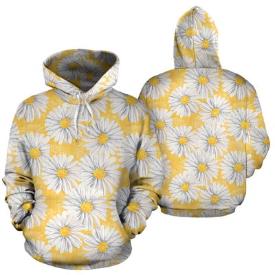 Daisy Yellow Watercolor Print Pattern Pullover Hoodie