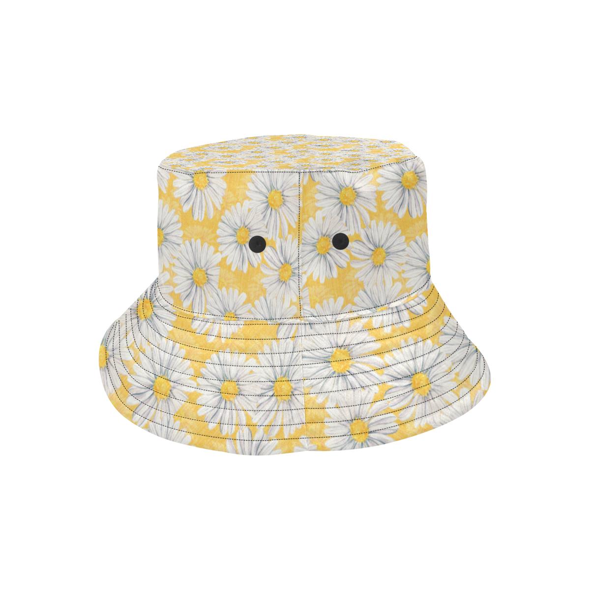 Daisy Yellow Watercolor Print Pattern Unisex Bucket Hat
