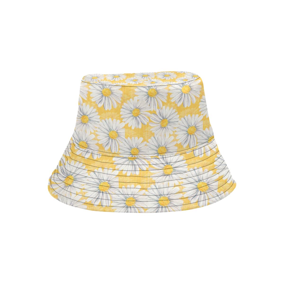 Daisy Yellow Watercolor Print Pattern Unisex Bucket Hat