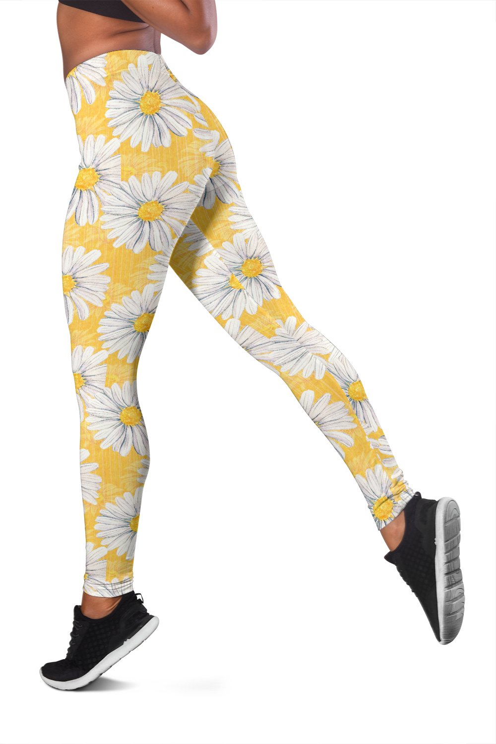 Daisy Yellow Watercolor Print Pattern Women Leggings