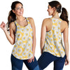 Daisy Yellow Watercolor Print Pattern Women Racerback Tank Top