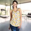 Daisy Yellow Watercolor Print Pattern Women Racerback Tank Top