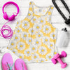 Daisy Yellow Watercolor Print Pattern Women Racerback Tank Top