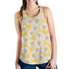 Daisy Yellow Watercolor Print Pattern Women Racerback Tank Top