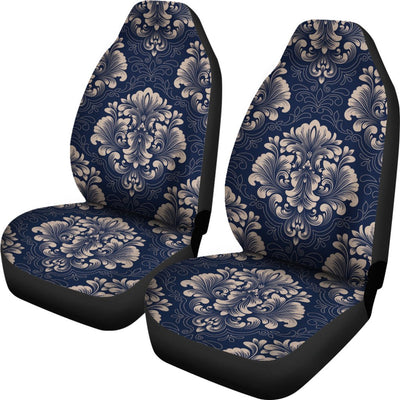 Damask Blue Luxury Print Pattern Universal Fit Car Seat Covers