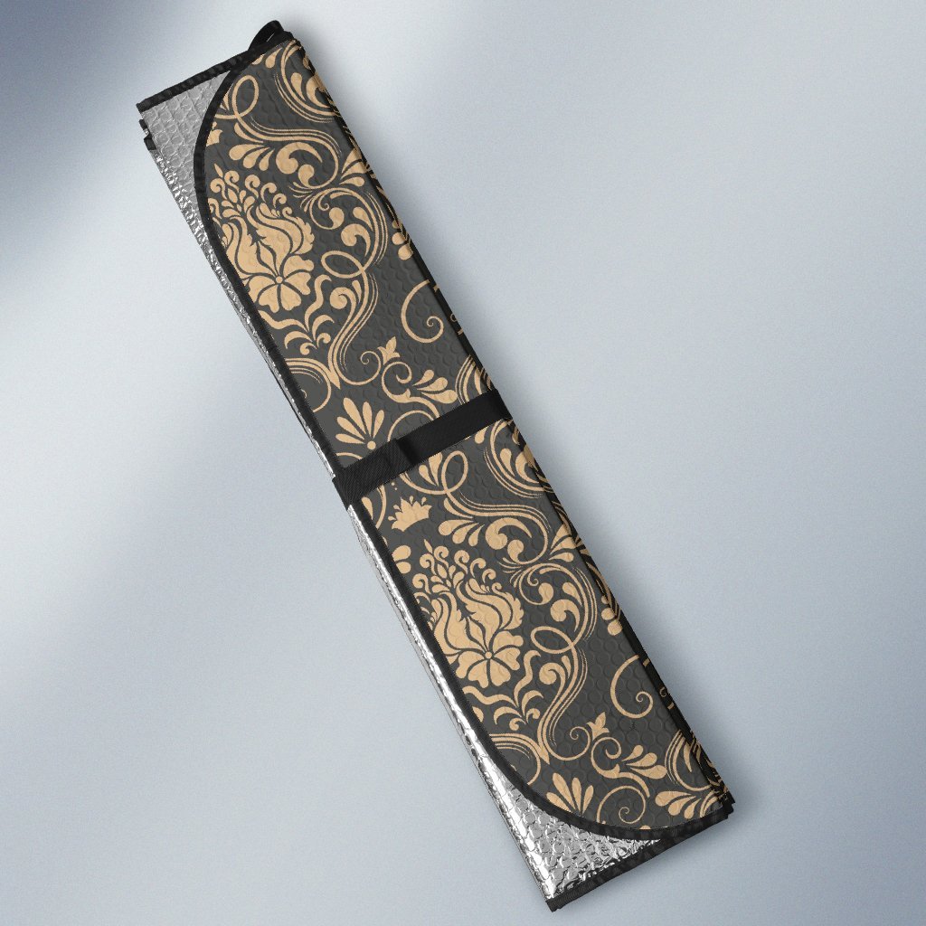 Damask Elegant Luxury Print Pattern Car Sun Shade For Windshield