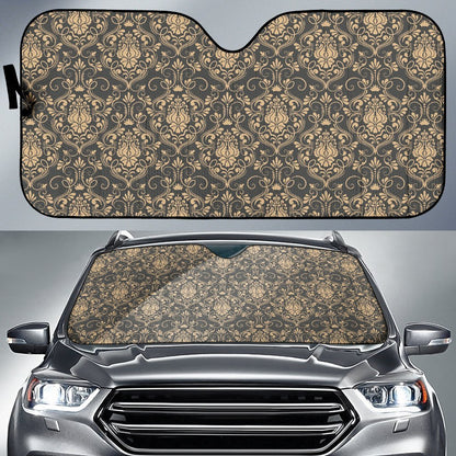 Damask Elegant Luxury Print Pattern Car Sun Shade For Windshield