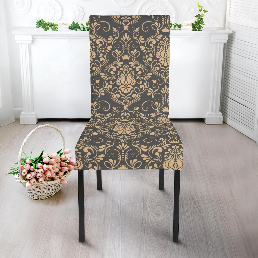 Damask Elegant Luxury Print Pattern Dinning Chair Slipper-JTAMIGO.COM