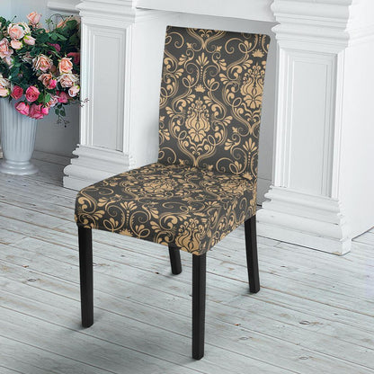 Damask Elegant Luxury Print Pattern Dinning Chair Slipper-JTAMIGO.COM