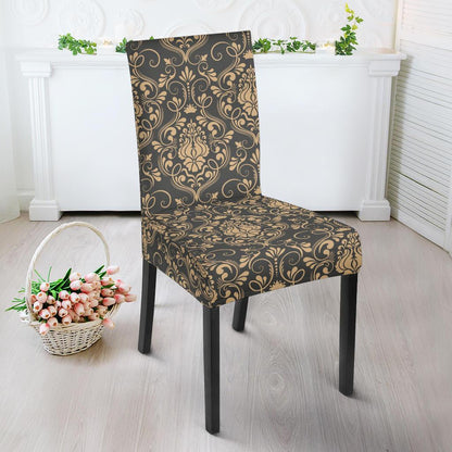 Damask Elegant Luxury Print Pattern Dinning Chair Slipper-JTAMIGO.COM
