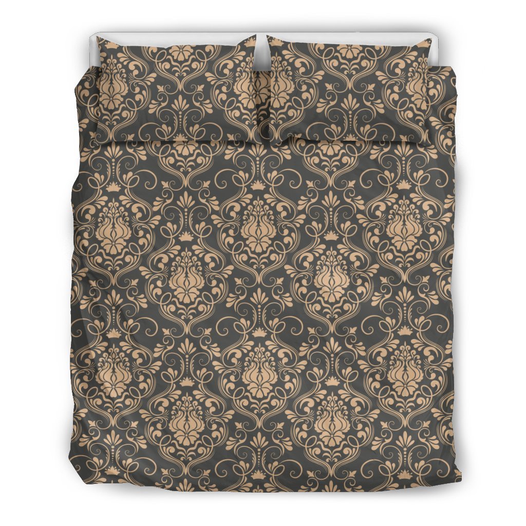 Damask Elegant Luxury Print Pattern Duvet Cover Bedding Set