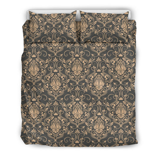 Damask Elegant Luxury Print Pattern Duvet Cover Bedding Set