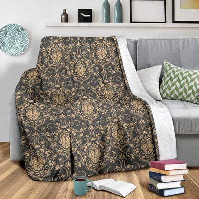 Damask Elegant Luxury Print Pattern Fleece Blanket