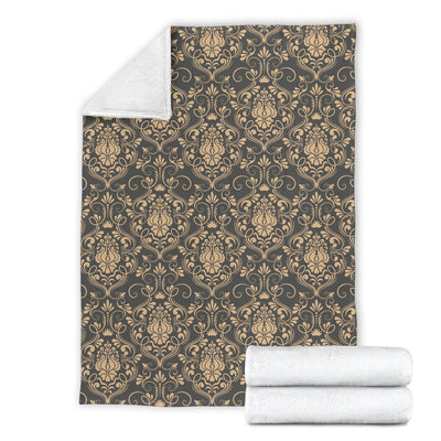Damask Elegant Luxury Print Pattern Fleece Blanket