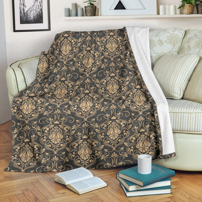 Damask Elegant Luxury Print Pattern Fleece Blanket