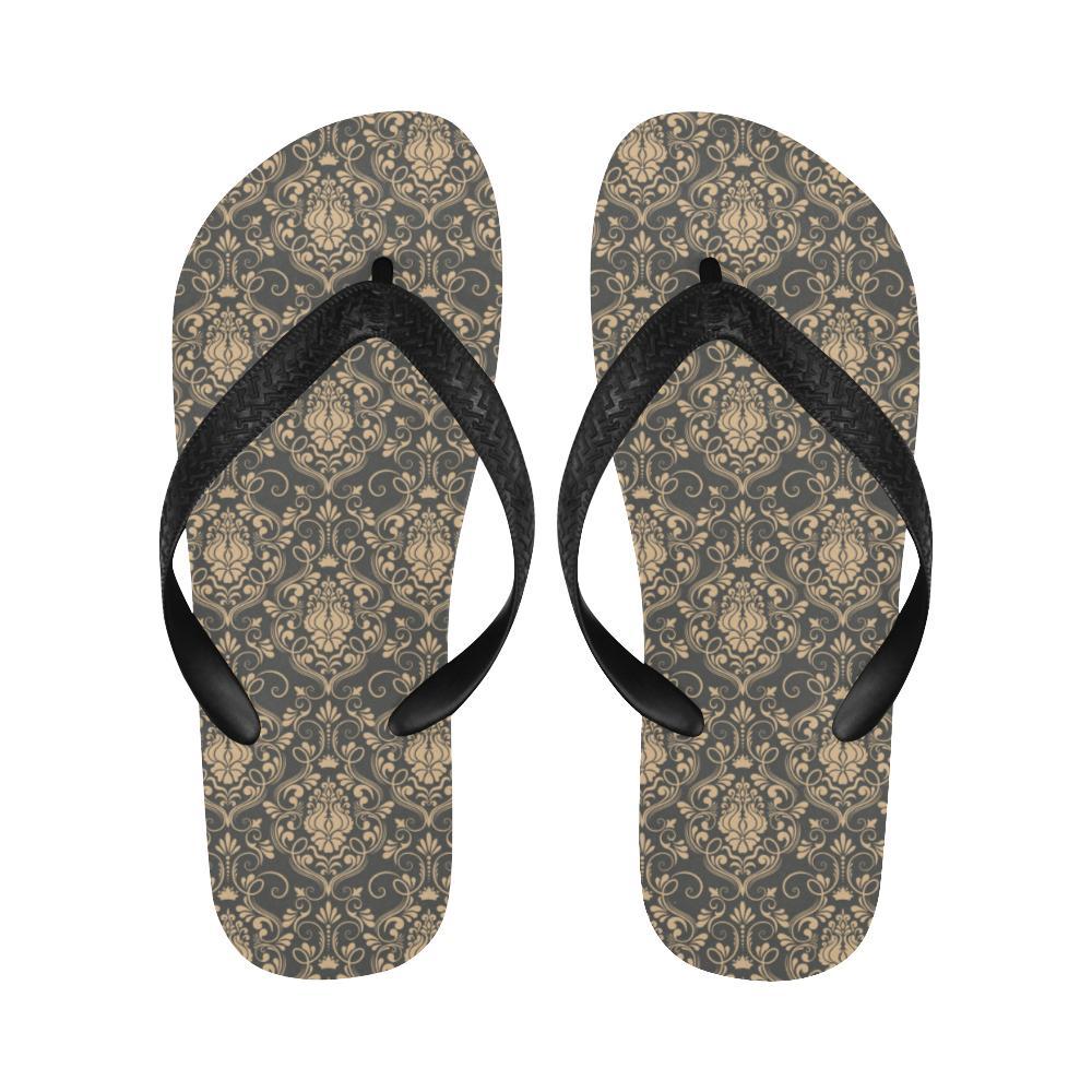 Damask Elegant Luxury Print Pattern Flip Flops-JTAMIGO.COM