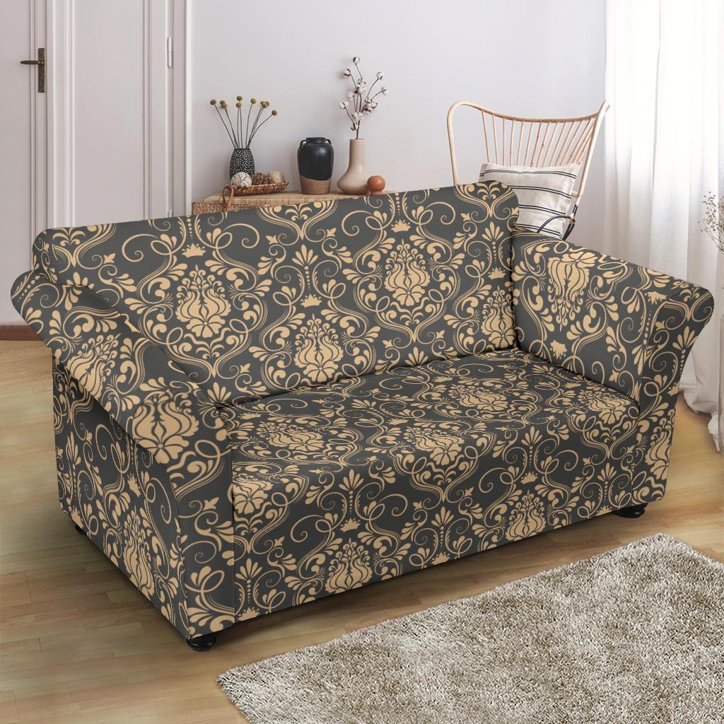Damask Elegant Luxury Print Pattern Loveseat Slipcover-JTAMIGO.COM