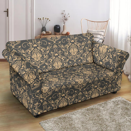 Damask Elegant Luxury Print Pattern Loveseat Slipcover-JTAMIGO.COM