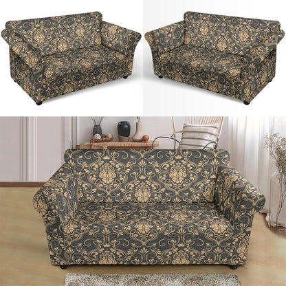 Damask Elegant Luxury Print Pattern Loveseat Slipcover-JTAMIGO.COM