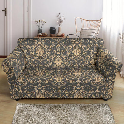 Damask Elegant Luxury Print Pattern Loveseat Slipcover-JTAMIGO.COM