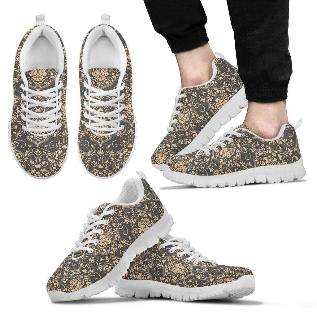 Damask Elegant Luxury Print Pattern Men Sneakers Shoes