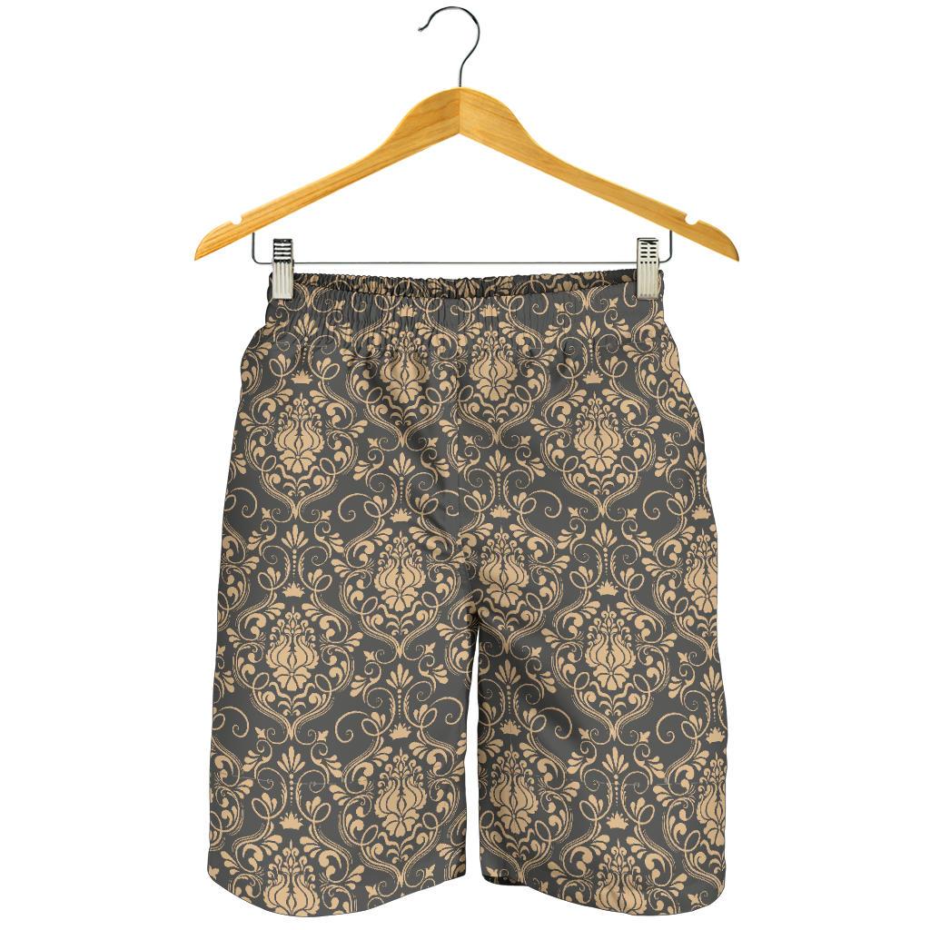 Damask Elegant Luxury Print Pattern Mens Shorts-JTAMIGO.COM