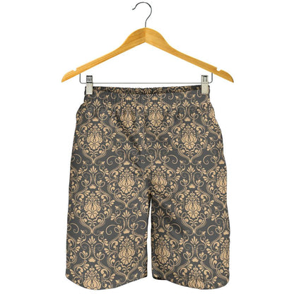 Damask Elegant Luxury Print Pattern Mens Shorts-JTAMIGO.COM