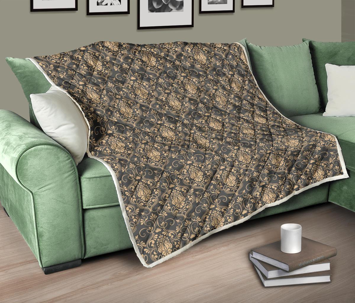 Damask Elegant Luxury Print Pattern Premium Quilt-JTAMIGO.COM