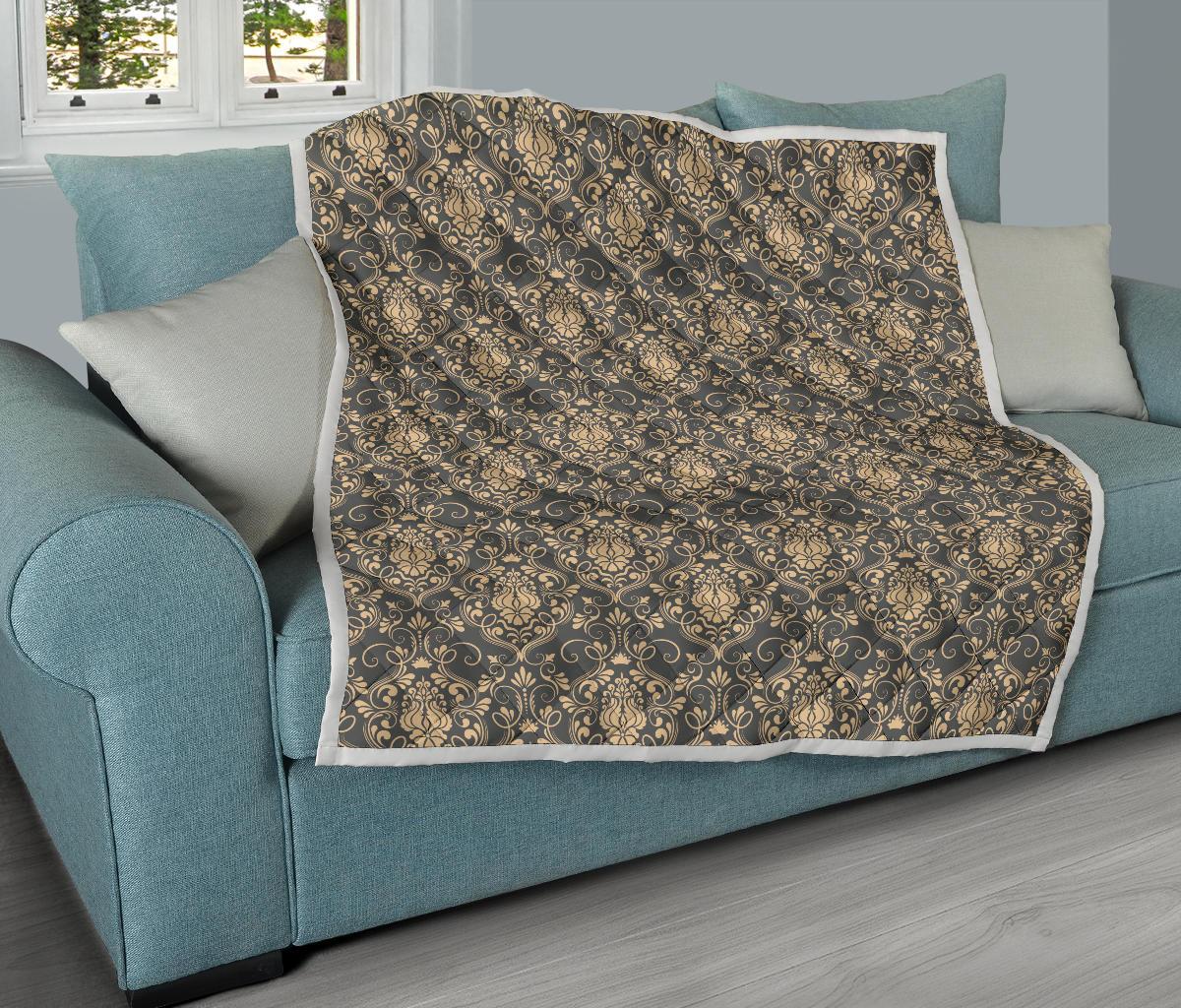 Damask Elegant Luxury Print Pattern Premium Quilt-JTAMIGO.COM