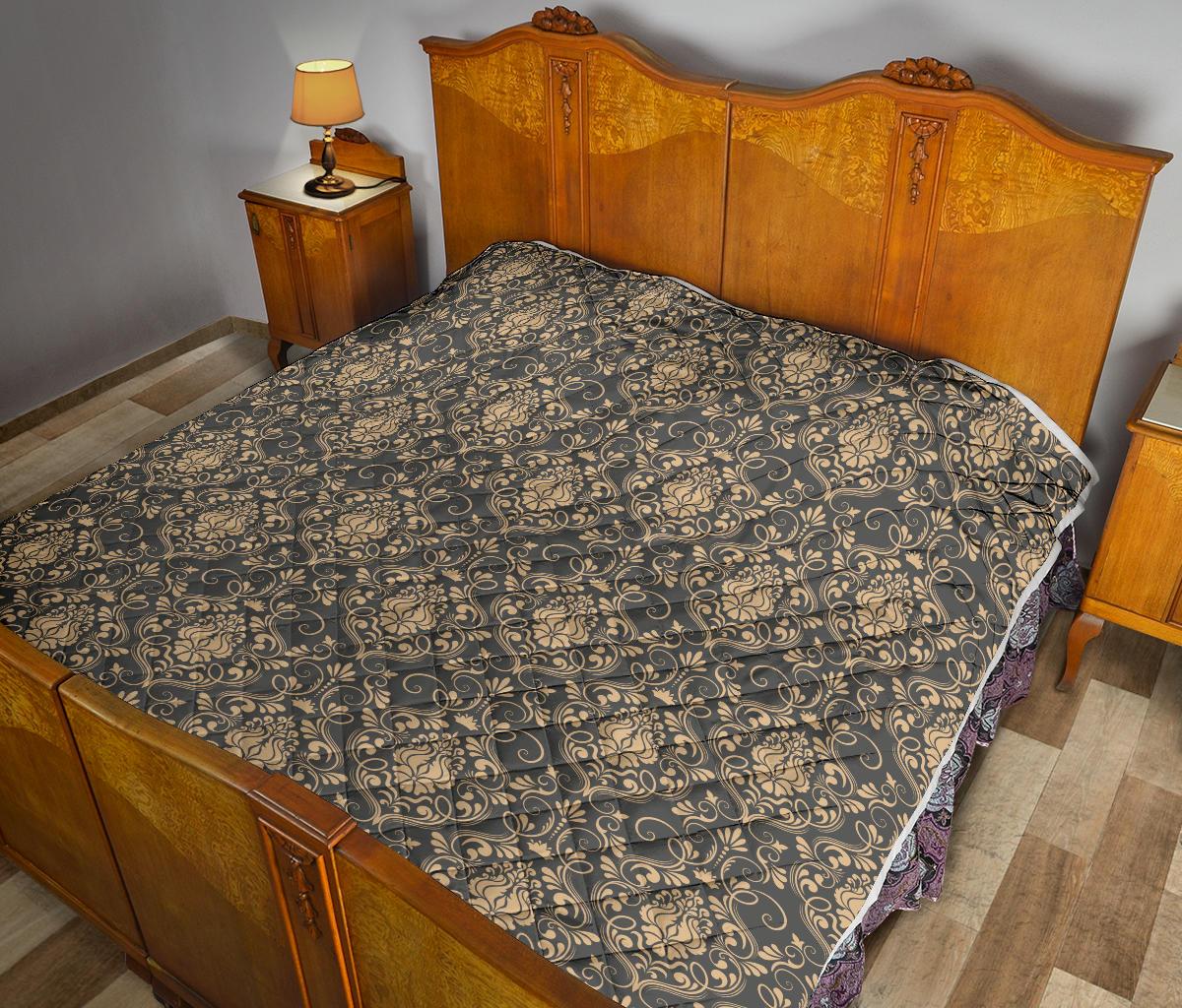 Damask Elegant Luxury Print Pattern Premium Quilt-JTAMIGO.COM