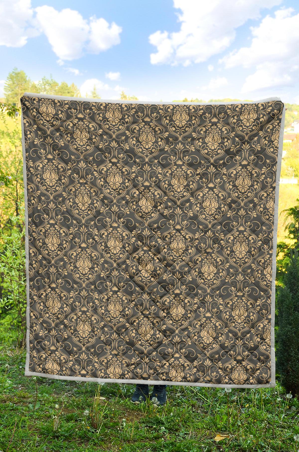 Damask Elegant Luxury Print Pattern Premium Quilt-JTAMIGO.COM