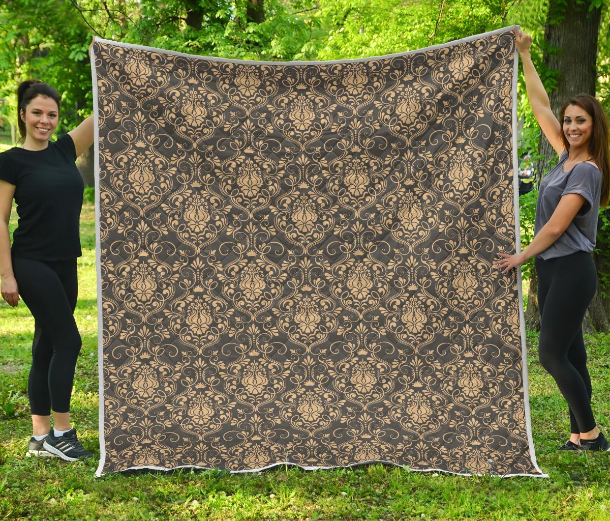 Damask Elegant Luxury Print Pattern Premium Quilt-JTAMIGO.COM