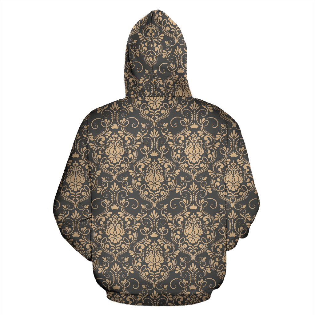 Damask Elegant Luxury Print Pattern Pullover Hoodie