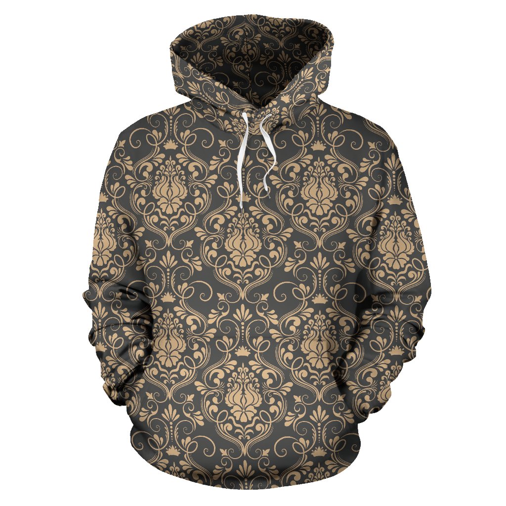 Damask Elegant Luxury Print Pattern Pullover Hoodie