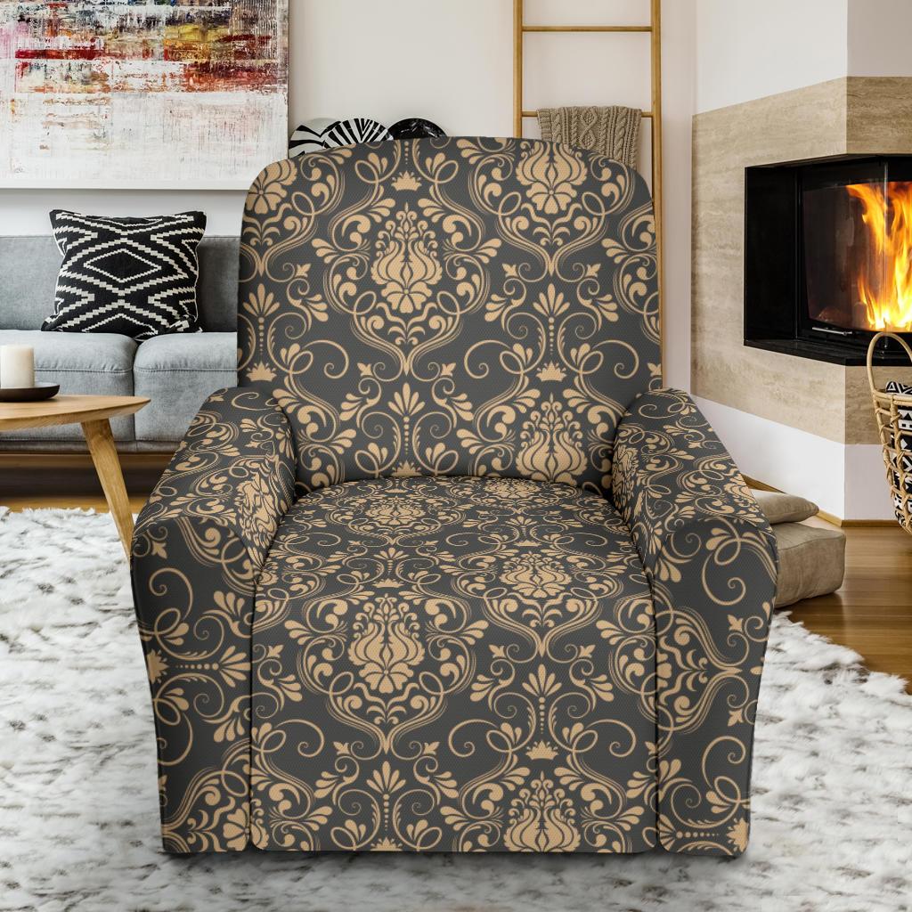 Damask Elegant Luxury Print Pattern Single Sofa Slipcover -JTAMIGO.COM