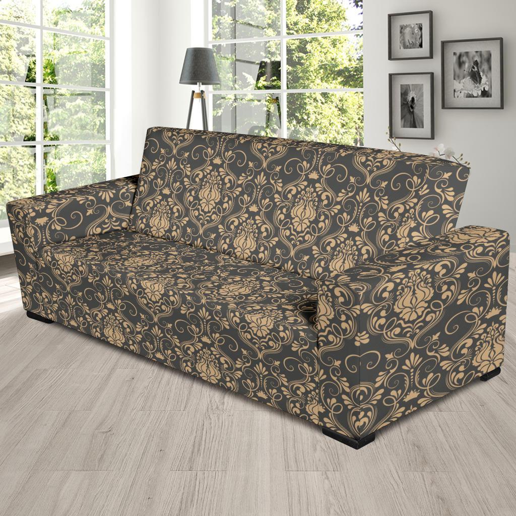 Damask Elegant Luxury Print Pattern Sofa Slipcover-JTAMIGO.COM
