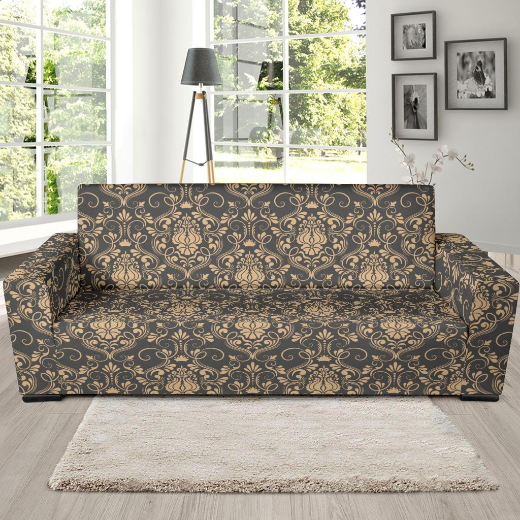 Damask Elegant Luxury Print Pattern Sofa Slipcover-JTAMIGO.COM