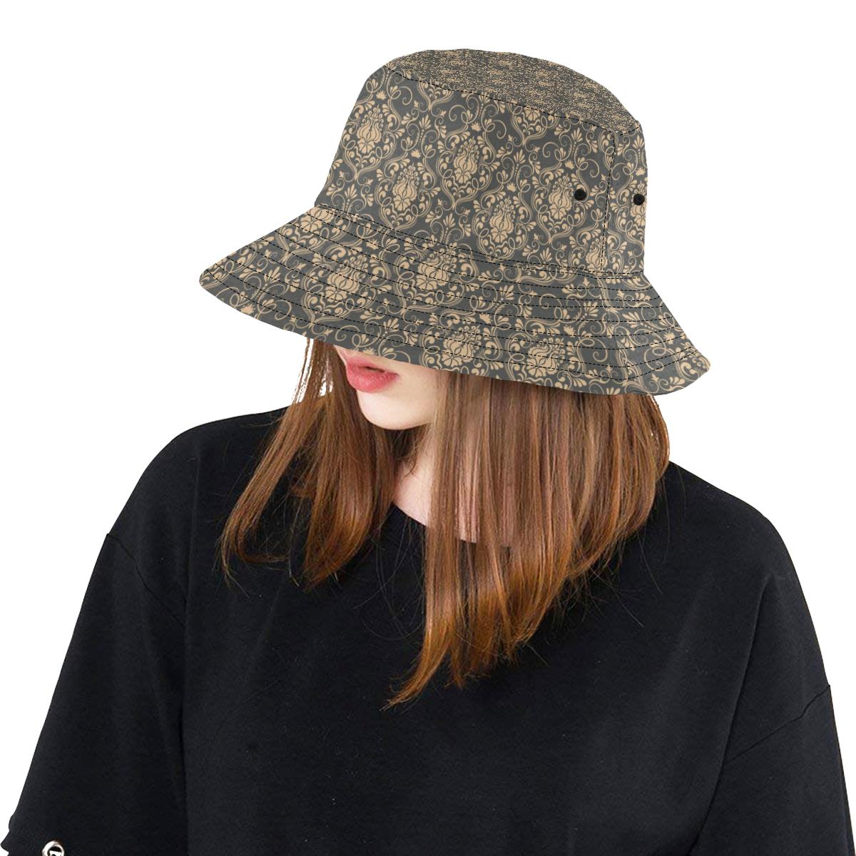 Damask Elegant Luxury Print Pattern Unisex Bucket Hat