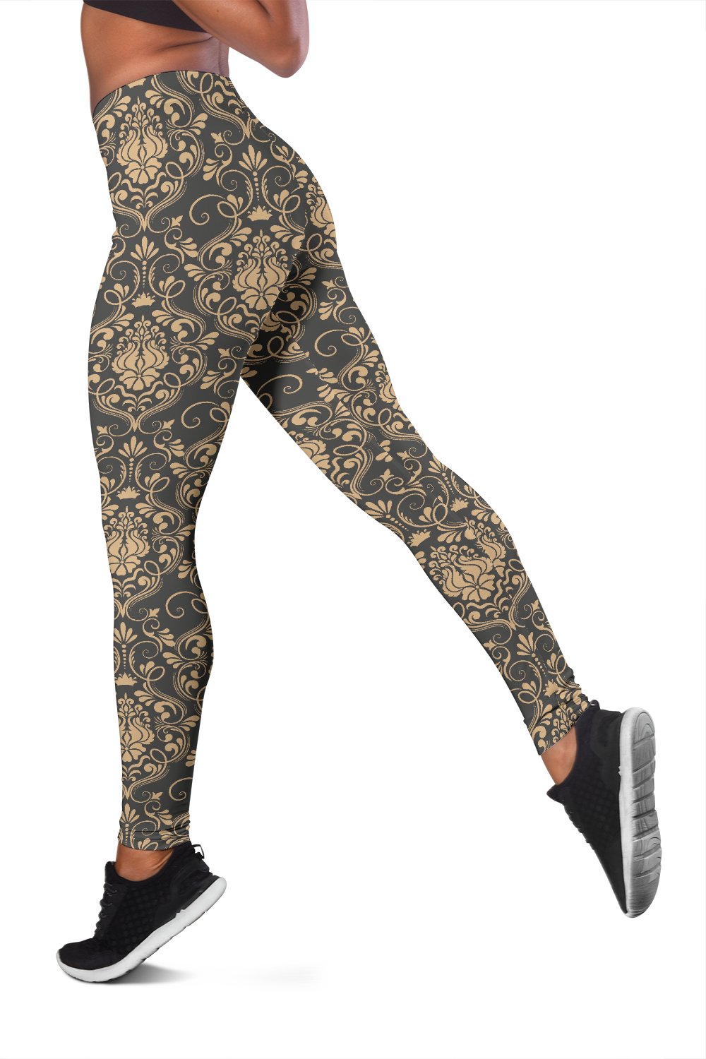 Damask Elegant Luxury Print Pattern Women Leggings